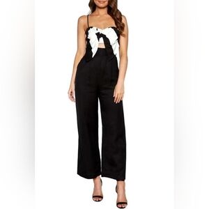 Bardot Black & White Bow Cutout Jumpsuit